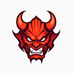 Demon character head cartoon logo vector symbol