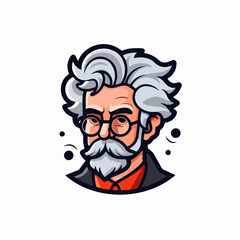 Scientist character cartoon logo vector symbol