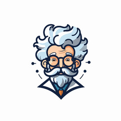 Scientist character cartoon logo vector symbol