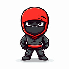 Ninja head character logo symbol vector