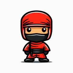 Ninja head character logo symbol vector