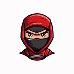 Ninja head character logo symbol vector