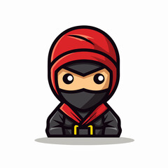 Ninja head character logo symbol vector