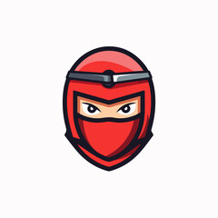 Ninja head character logo symbol vector