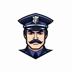 Police Officer character cartoon logo vector symbol
