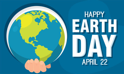 hand holding our planet Earth day poster Vector