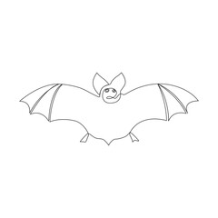 Continuous one line drawing of bat animals flying outline vector illustration 