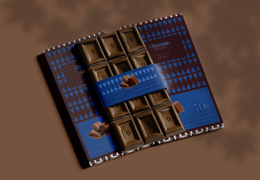 Opened Chocolate Bar Mockup