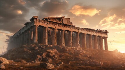 temple of the goddess athena Greek Parthenon, generated by ai