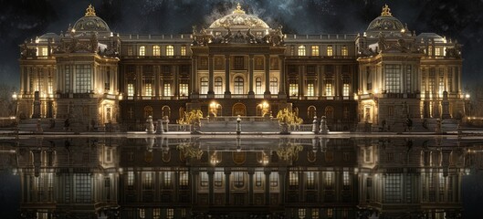 Palace of Versaille in the night, generated by AI