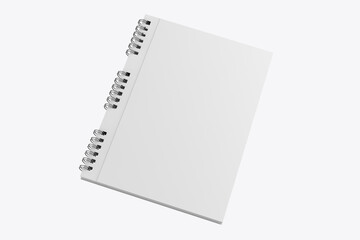 Notepad Mockup Isolated On White Background. 3d Illustration
