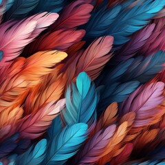 feathers Digital Paper, Bird Feather Seamless Pattern, feathers Design Files, Printable Digital Feathers, Tileable Feathers Pattern