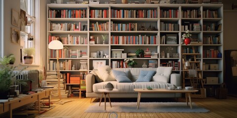 Fototapeta na wymiar Interior design Scandinavian living room