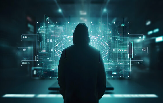 Anonymous hacker. Concept of cybercrime, cyberattack, dark web.