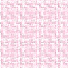 Light pink plaid with twill weave pattern.Pastel tartan check seamless pattern in light pink and white.Vector illustration geometric background for fabric and paper.