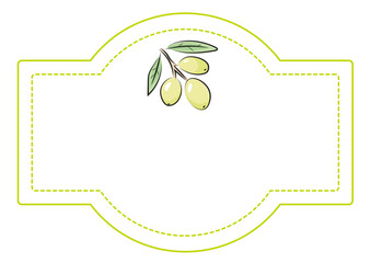 Ramka etykieta zielone oliwki