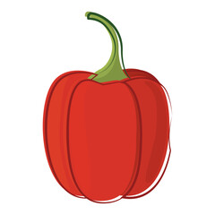 Isolated colored pepper sketch icon Vector