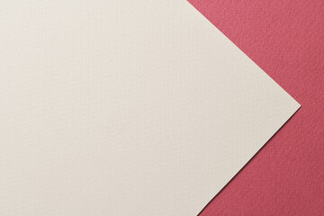 Rough kraft paper background, paper texture red burgundy gray colors. Mockup with copy space for text.