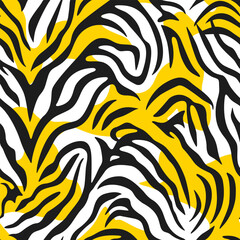 Abstract Zebra Texture: Vector Pattern with Yellow Spots