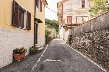 a street in Ponzanello medieval village, Municipality of Fosdinovo, province of Massa-Carrara,...