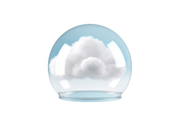 Cloud Sphere Isolated on Transparent Background, AI