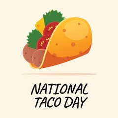 national taco day design template good for celebration template. taco vector illustration. taco illustration. eps 10.