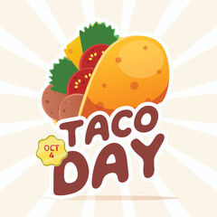 national taco day design template good for celebration template. taco vector illustration. taco illustration. eps 10.
