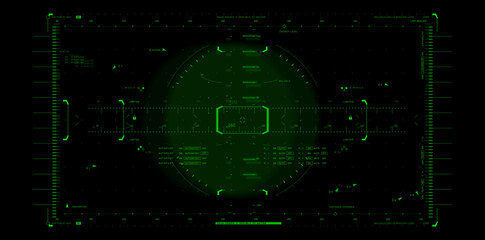 Green UI HUD design vector