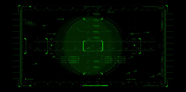 Green UI HUD design vector