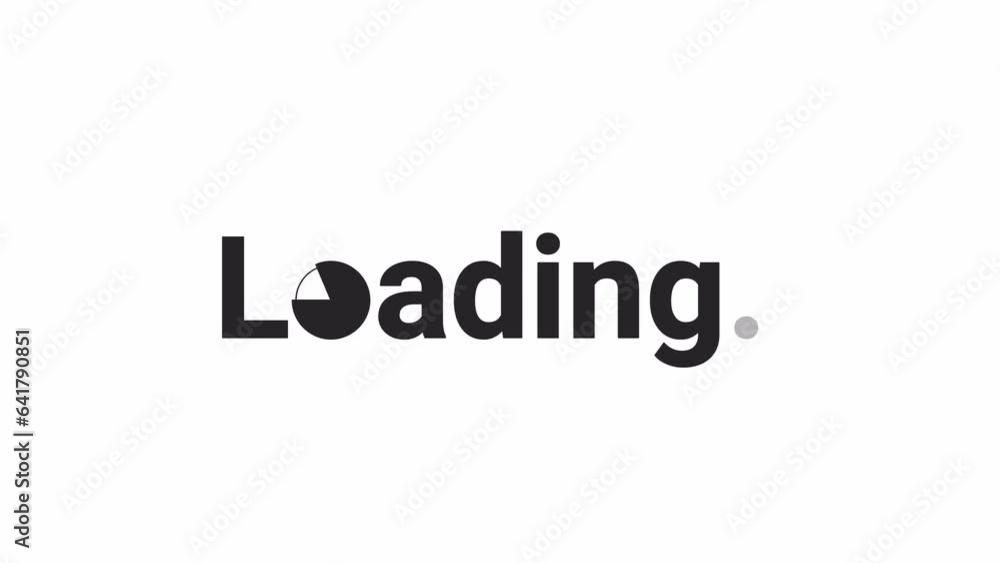 Poster graph pie chart line black and white loading text animation. investment diagram animated cartoon lin