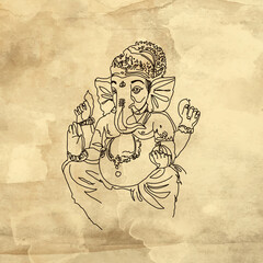 Fototapeta na wymiar Ganesha Chaturthi creative festival illustration