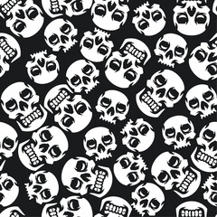Fototapeta premium Skull Skeleton Seamless Pattern