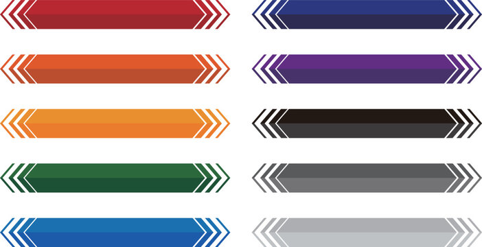 両端が矢印になったテロップフレーム10種セット_2トーン