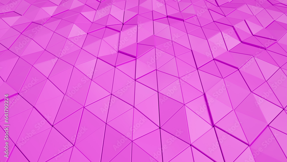 Poster 3d abstract pink triangle background. 3d rendering