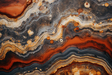 Abstract marbled Jupiter Waves Background, blue white yellow abstract background generative ai