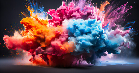 a brain with colored powder in it