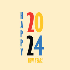2024 New Year colors numbers vintage background. Happy new year 2024 celebration template. New Year banners, posters, newsletters. 2024 Lunar New Year