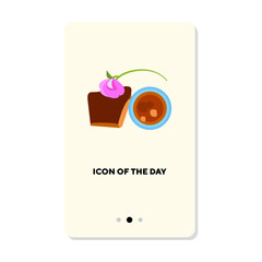 Homemade dessert flat vector icon. Sugar, chocolate isolated vector sign. Culinary and cooking concept. Vector illustration symbol elements for web design and apps