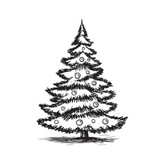 Christmas tree hand drawn illustration	
