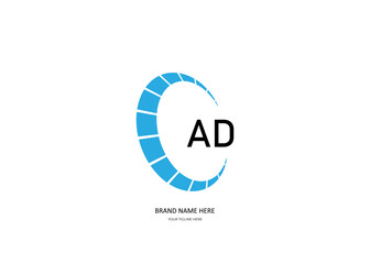 AD logo. AD latter logo with double line. AD latter. AD logo for technology, business and real estate brand