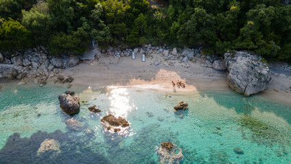 aerial view of a caribbean island	