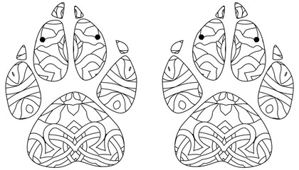 Dog paws for the fabric, for coloring, wallpaper, banner