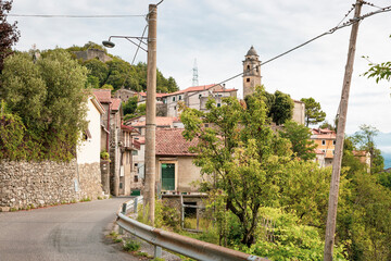 a street entering Ponzanello village, Municipality of Fosdinovo, province of Massa-Carrara,...