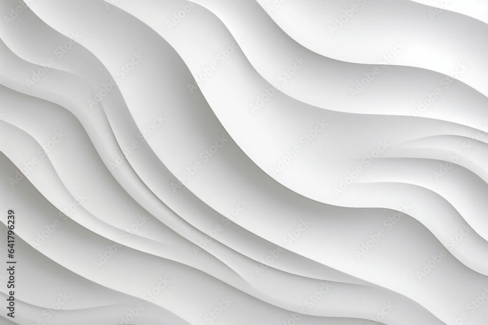 Poster ai generated photo of seamless subtle white glossy soft abstract wavy embossed texture isolated on w