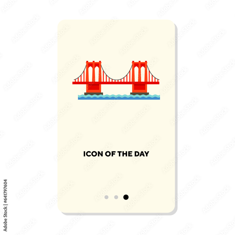 Aufkleber national architecture flat icon. brooklyn bridge isolated vector sign. sightseeing and tourism conce