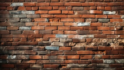 Old brick wall texture background for interior exterior decoration and industrial construction concept design.