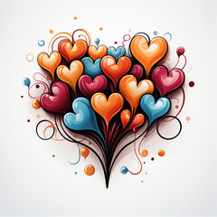 abstract background with hearts, this design was generated with artificial intelligence