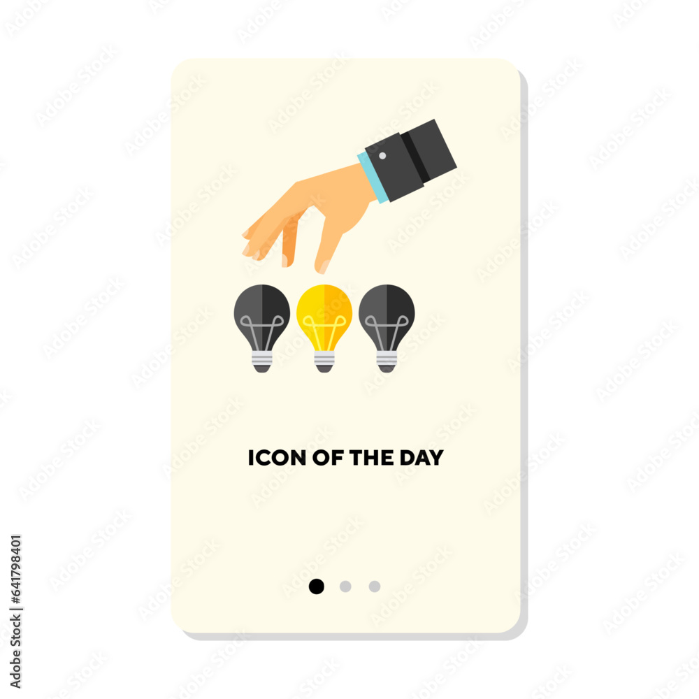 Poster idea approval flat icon. brainstorming, thinking isolated vector sign. creation and innovation conce
