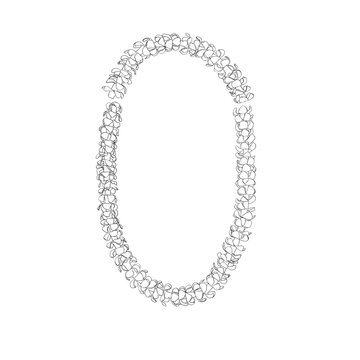 Hawaii  flower lie T-shirt Neckline Hawaii Flower vector illustration pikake