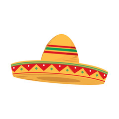 Isolated colored traditional mexican hat Vector